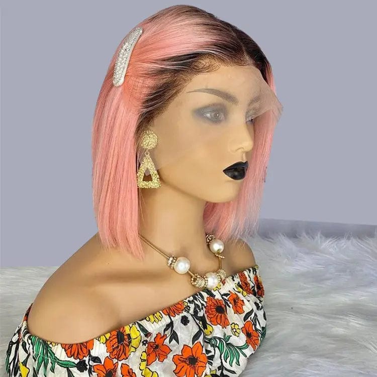 8 Inches / Honey pink Top Selling Short Silky Straight Ombre Wig