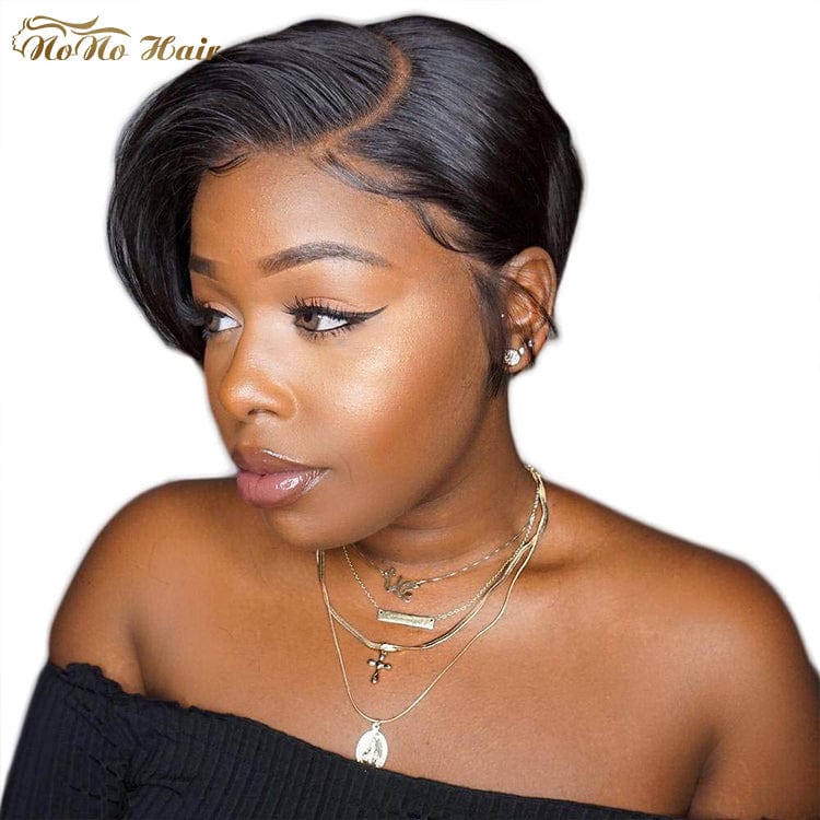 8 Inches Lace Frontal Pixie Cut Wig Curl Wigs Human Hair Lace Front Brazilian 13*4 13*6 Swiss Transparent Lace Wigs