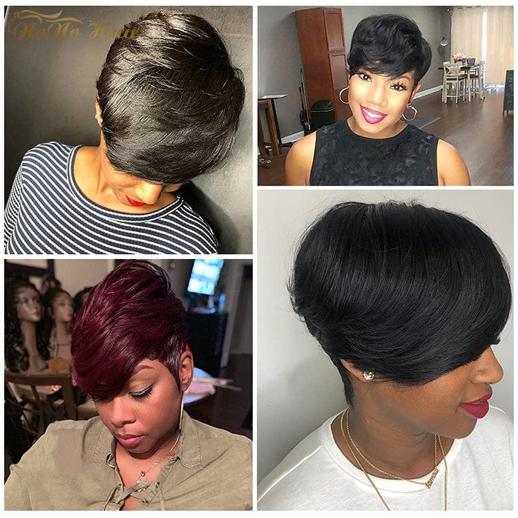 8 Inches Lace Frontal Pixie Cut Wig Curl Wigs Human Hair Lace Front Brazilian 13*4 13*6 Swiss Transparent Lace Wigs