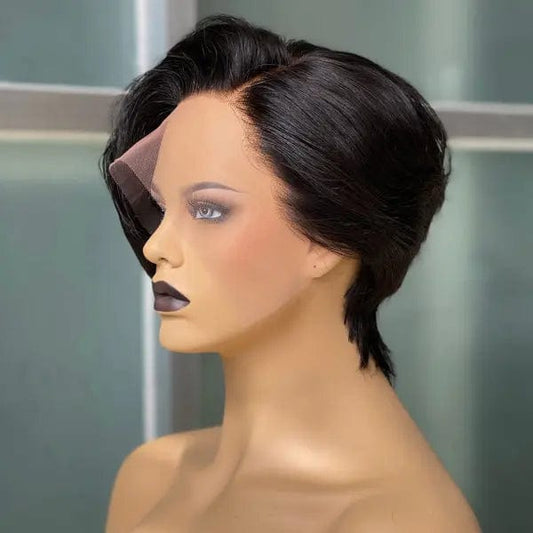 8 Inches / natural black New Arrival Lace Front 8in Short Human Hair