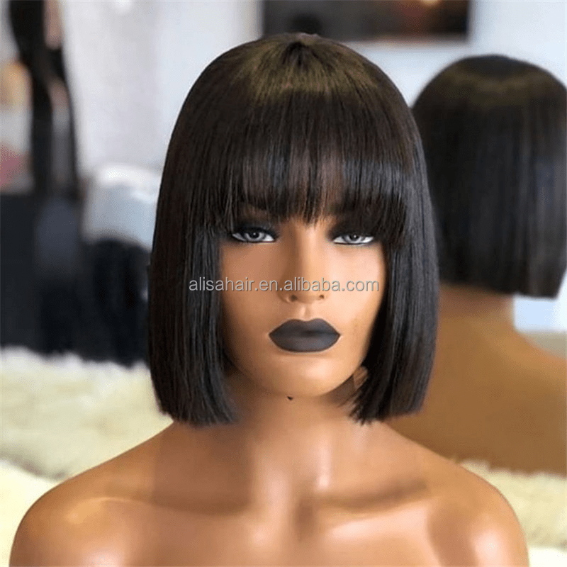 8 Inches Natural Black Short Curly Brazilian Cuticle Aligned Raw Virgin Hair Pixie Cut Lace Front Wigs