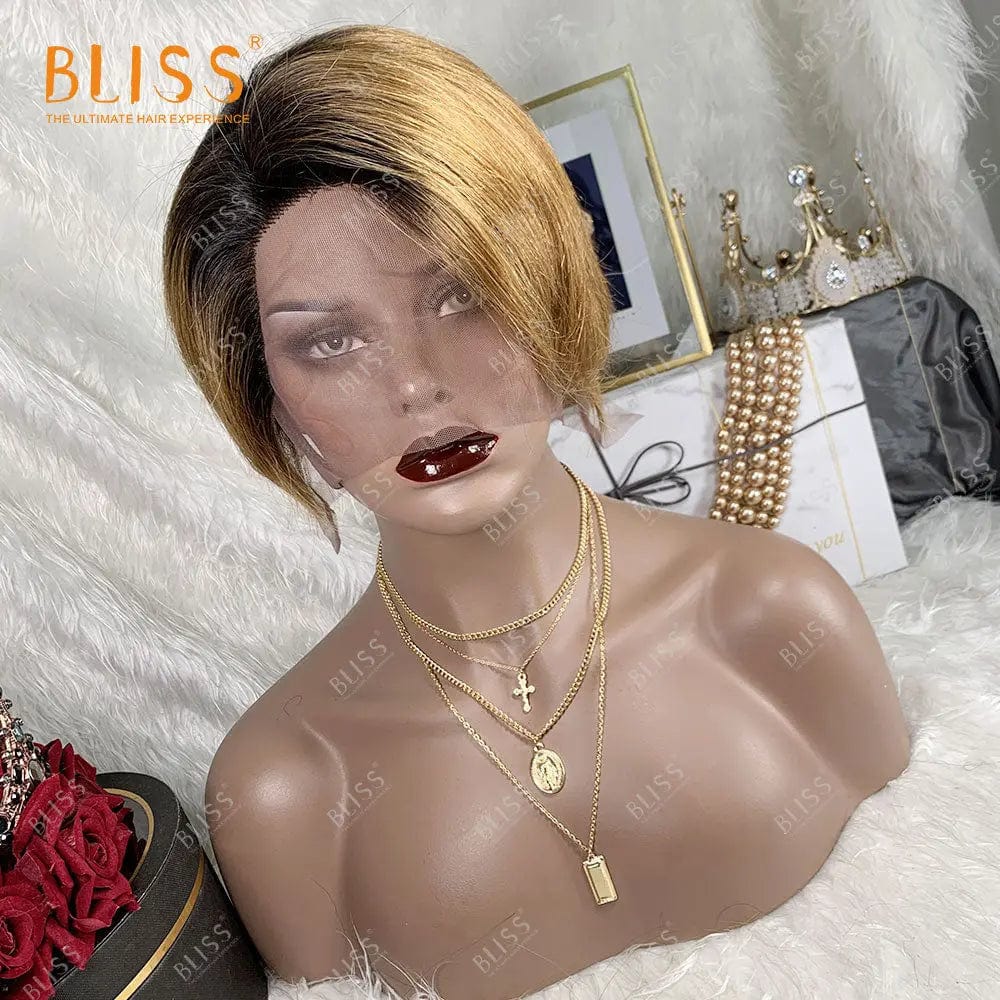 8 Inches / short wig 11 Bliss Human Hair Lace Front Wigs Closure Bob Wigs