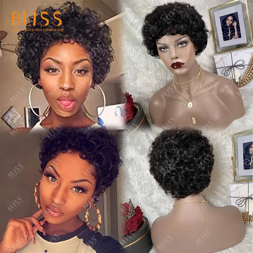 8 Inches / short wig 13 Bliss Human Hair Lace Front Wigs Closure Bob Wigs