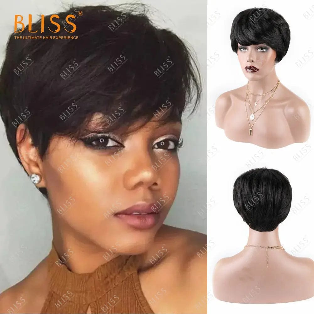 8 Inches / short wig 14 Bliss Human Hair Lace Front Wigs Closure Bob Wigs