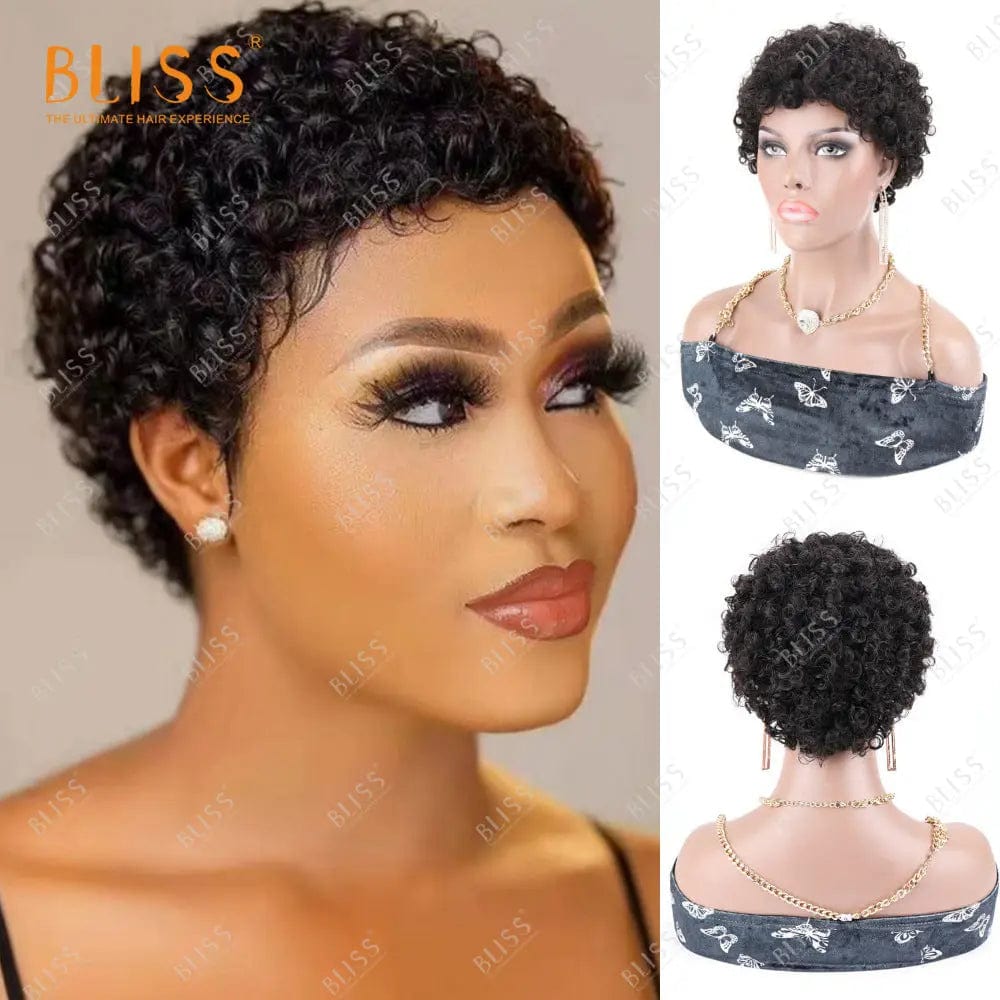 8 Inches / short wig 2 Bliss Human Hair Lace Front Wigs Closure Bob Wigs