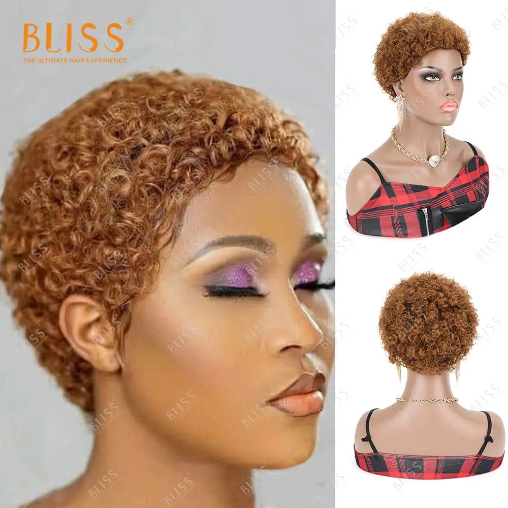 8 Inches / short wig 3 Bliss Human Hair Lace Front Wigs Closure Bob Wigs