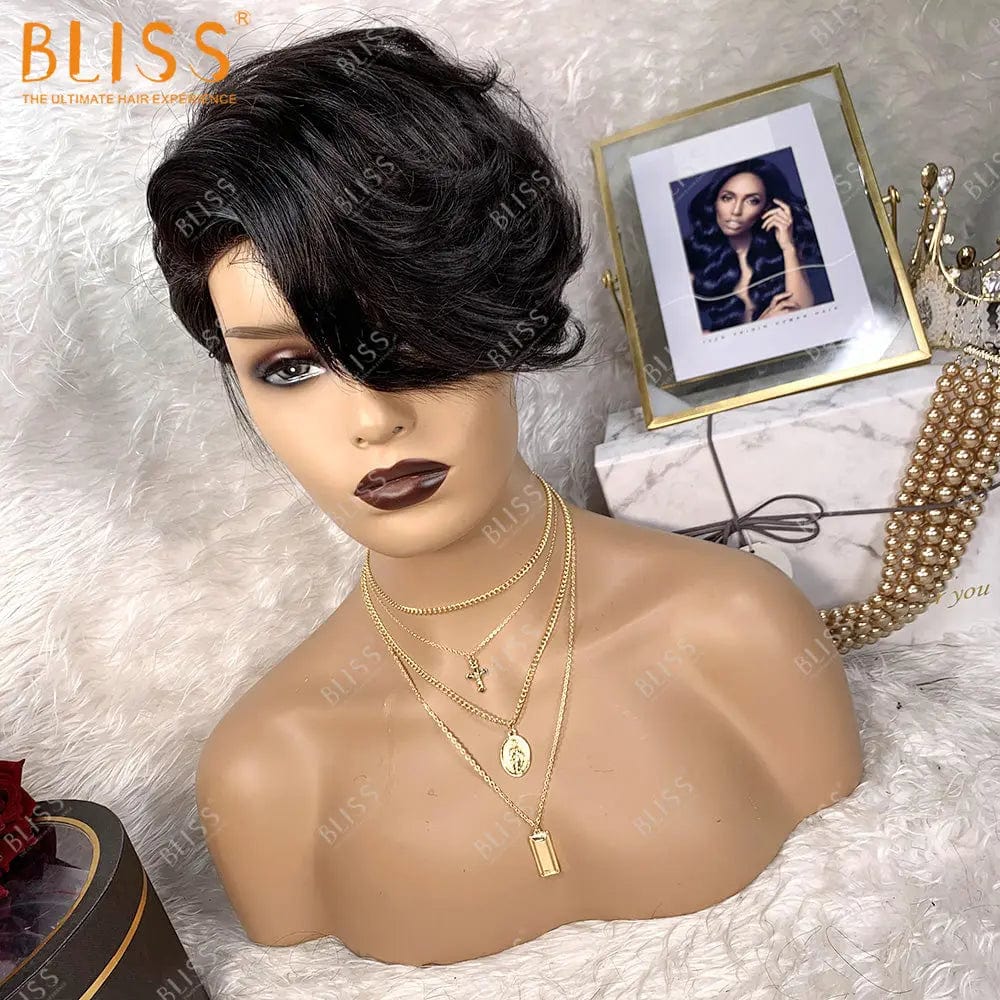 8 Inches / short wig 5 Bliss Human Hair Lace Front Wigs Closure Bob Wigs