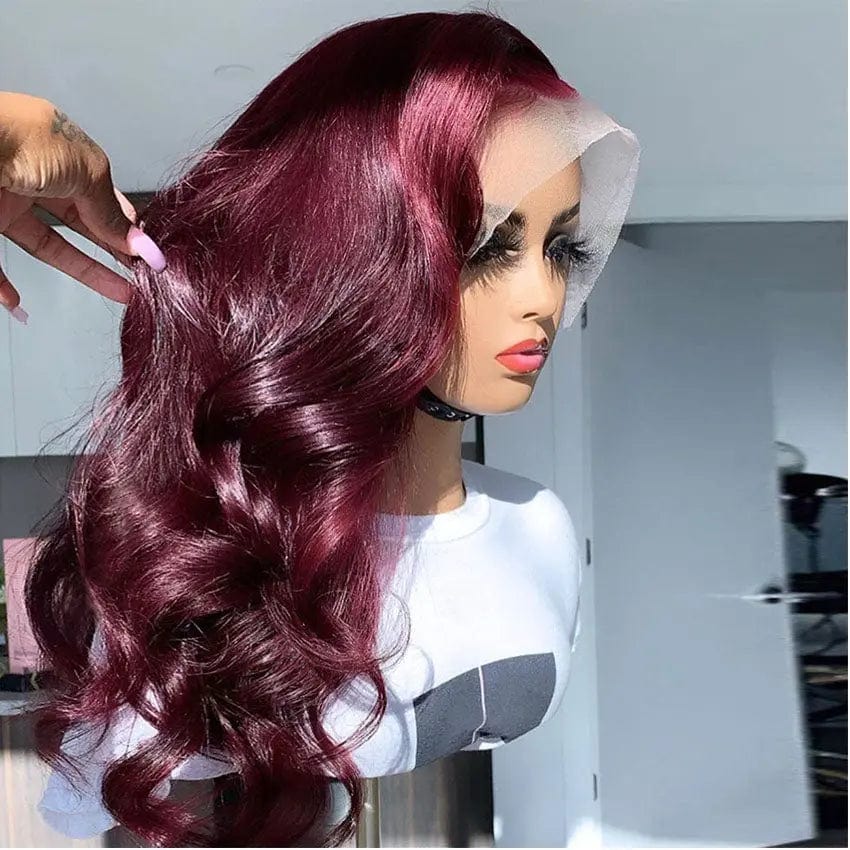 8 Inches / # style1 99J Dark Wine Loose Wave Wig