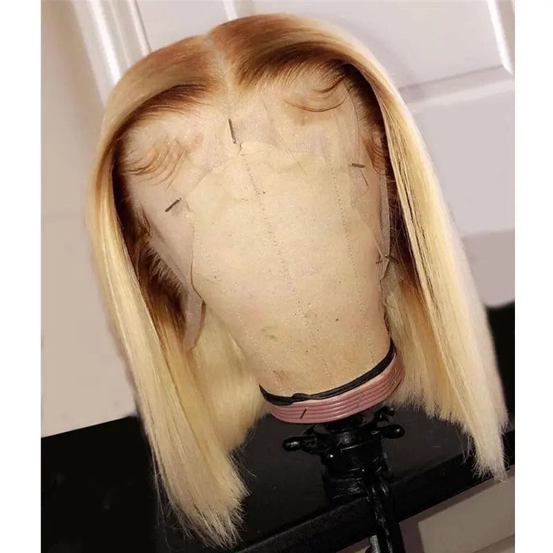 8 Inches / # style6 Pink Straight Human Hair Short Bob