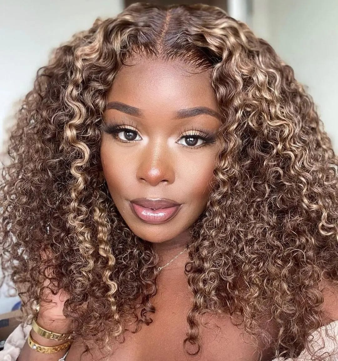 8 Inches / T lace 200% Black With Honey T1B/4/27 lace front Wig