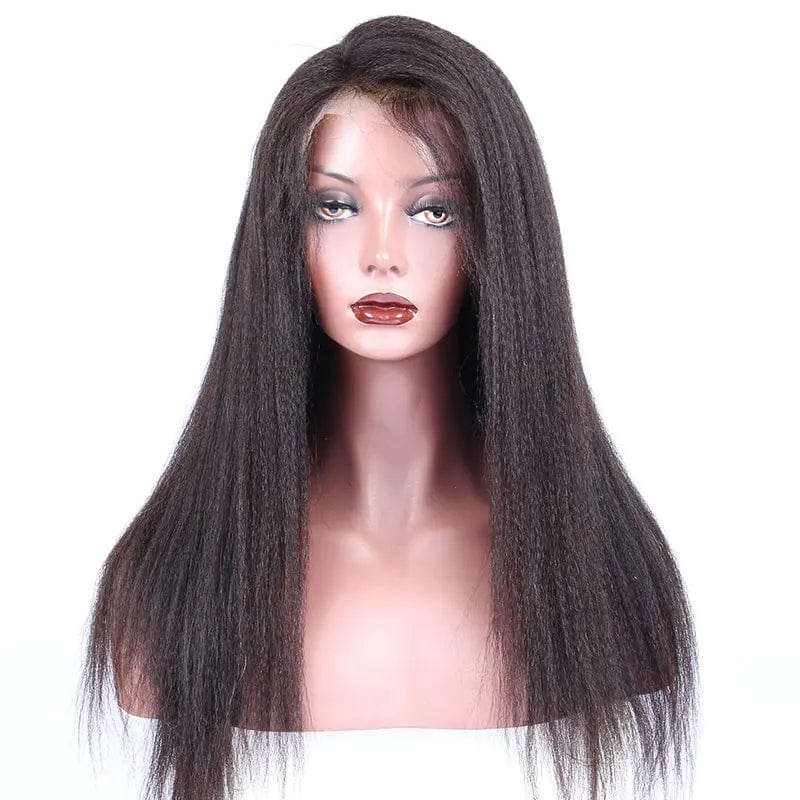 8 Inches / Yaki Sraight Brazilian Hair Virgin Human Hair Full Lace Wigs