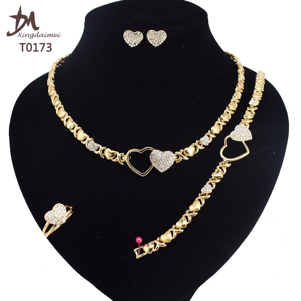 8 / T0173 T0173 african High quality 18k gold XOXO plating jewelry set