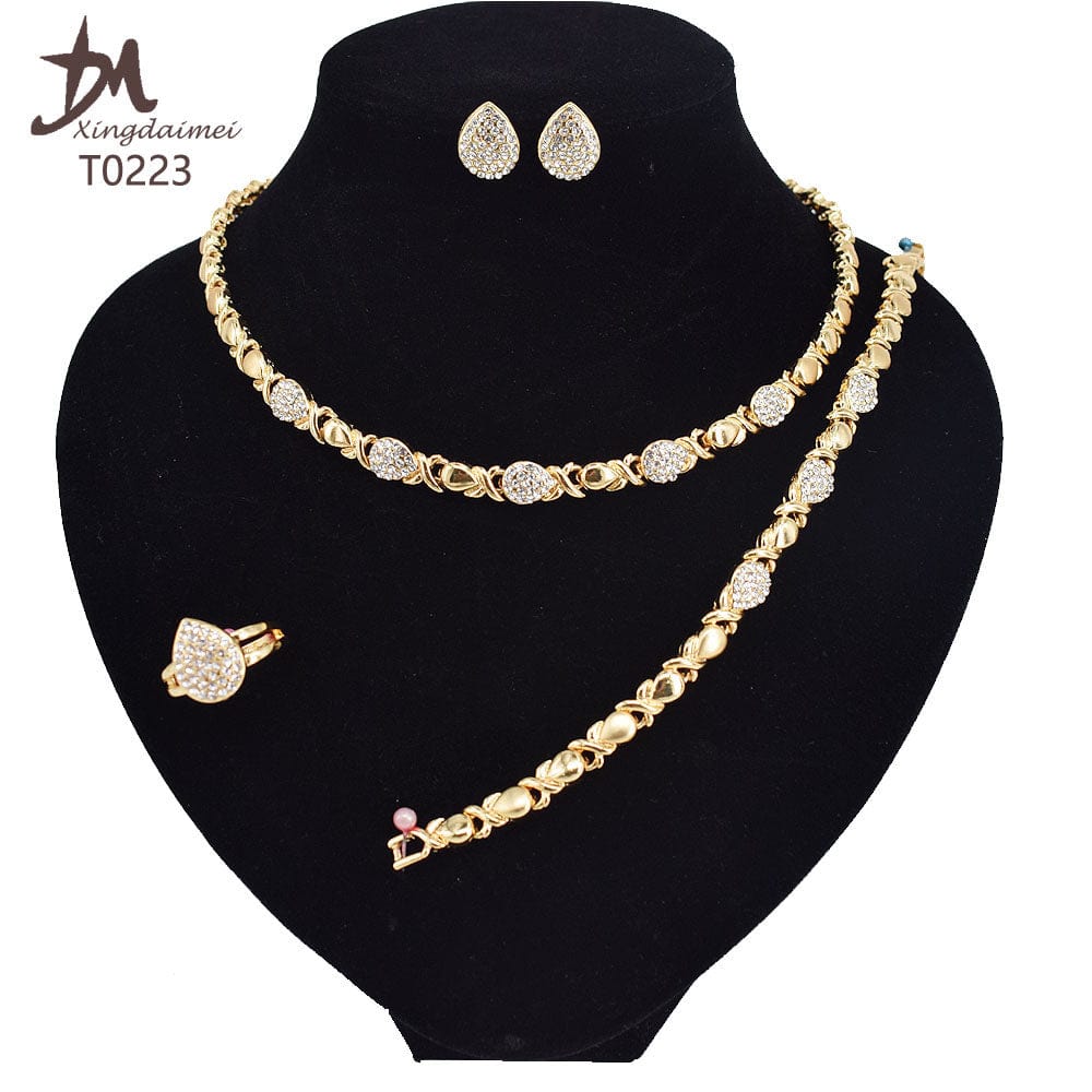 8 / T0223 T0173 african High quality 18k gold XOXO plating jewelry set