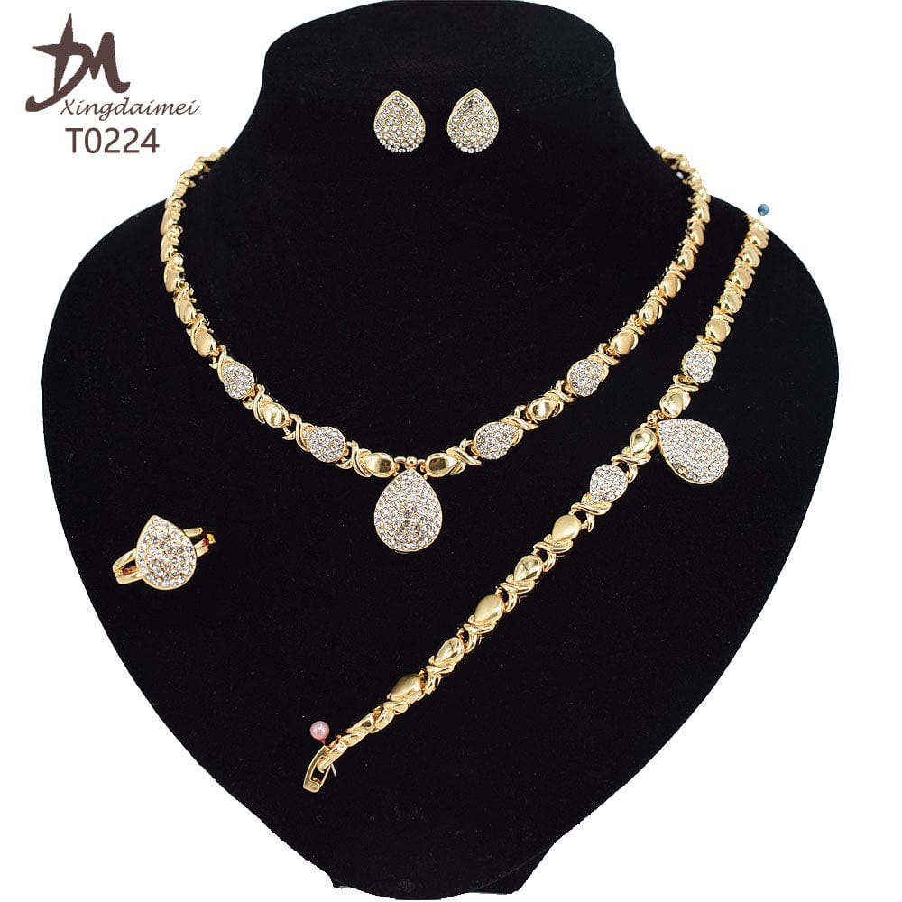 8 / T0224 T0173 african High quality 18k gold XOXO plating jewelry set