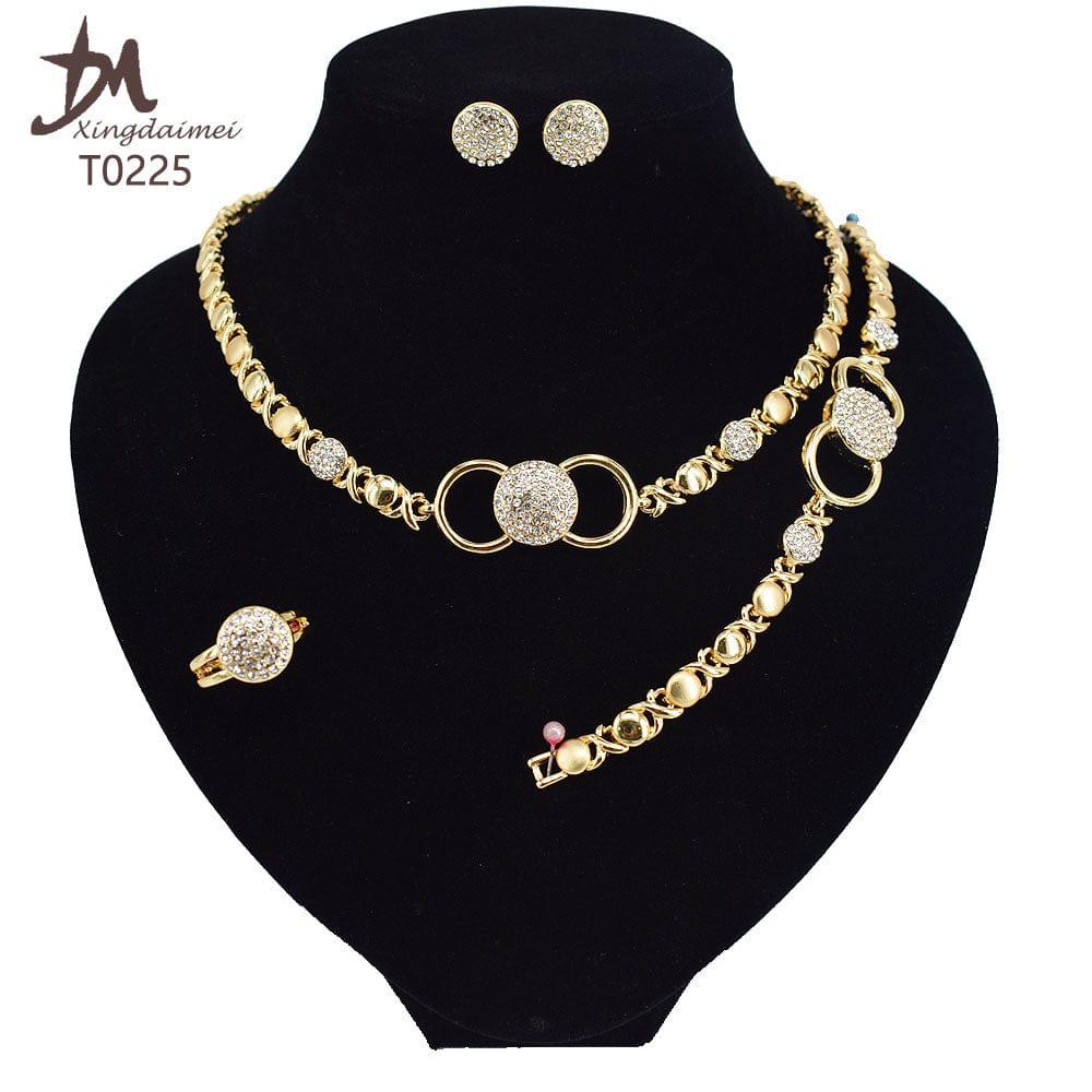 8 / T0225 T0173 african High quality 18k gold XOXO plating jewelry set