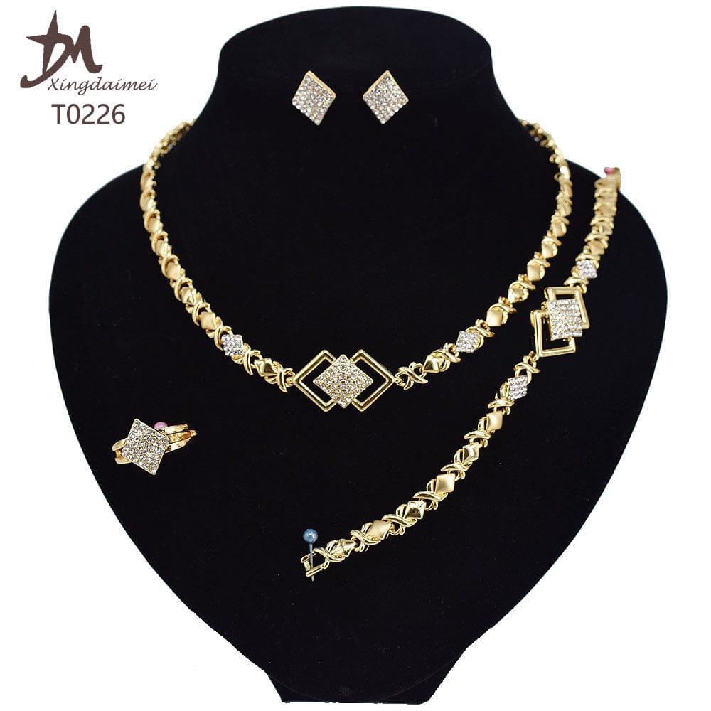 8 / T0226 T0173 african High quality 18k gold XOXO plating jewelry set