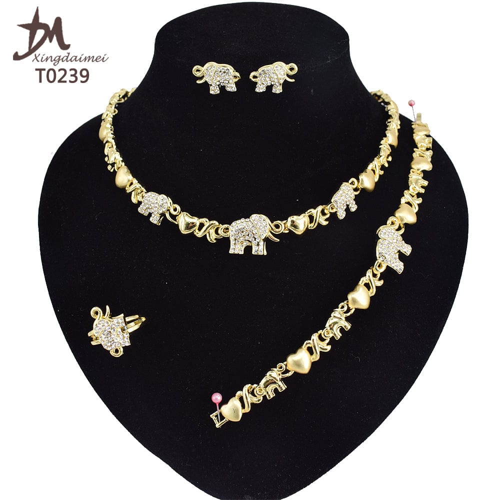 8 / T0239 T0173 african High quality 18k gold XOXO plating jewelry set