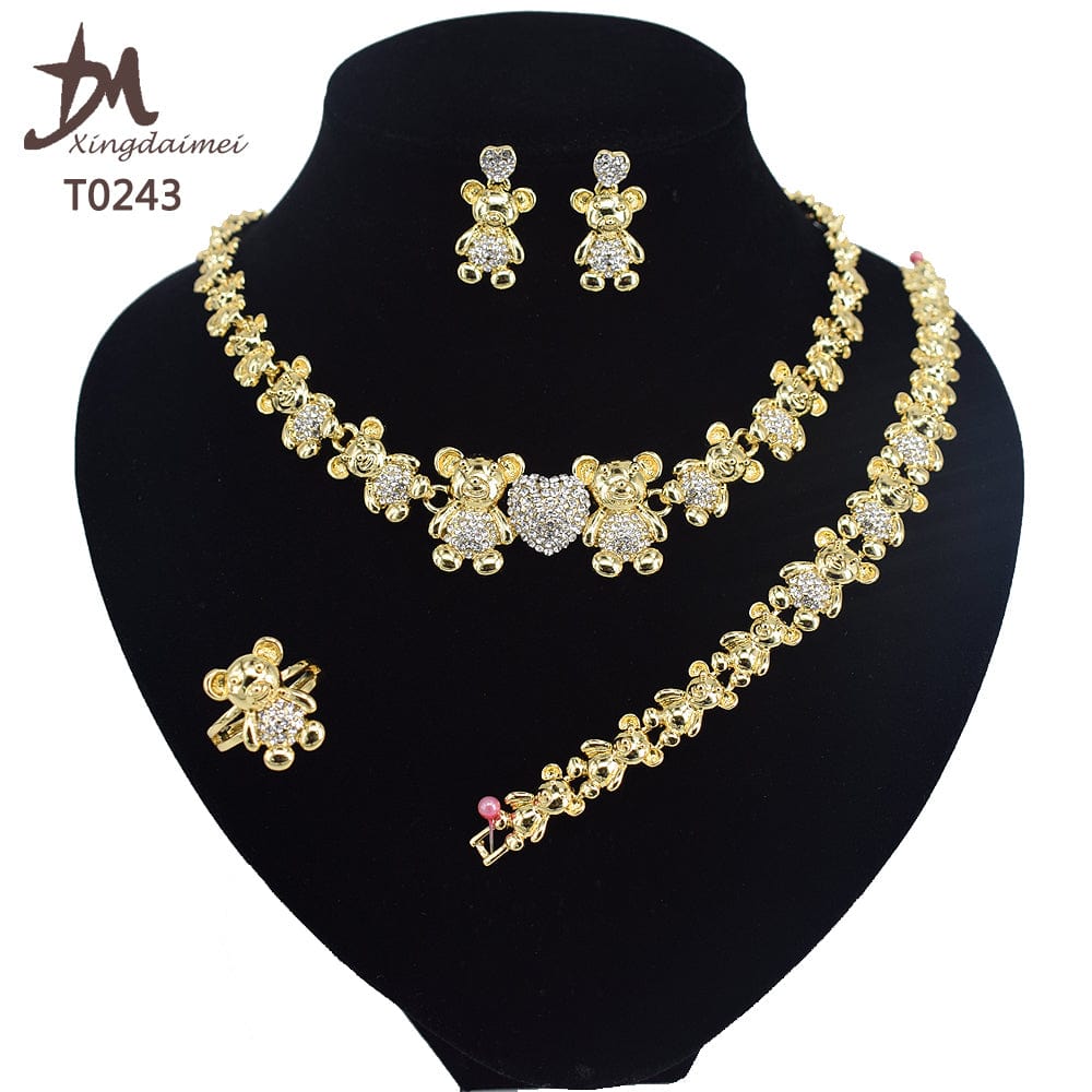 8 / T0243 T0173 african High quality 18k gold XOXO plating jewelry set