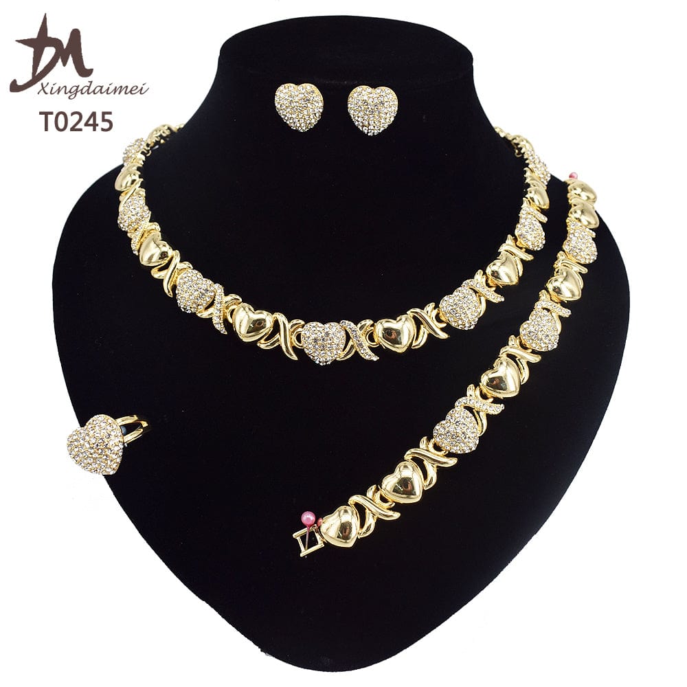 8 / T0245 T0173 african High quality 18k gold XOXO plating jewelry set