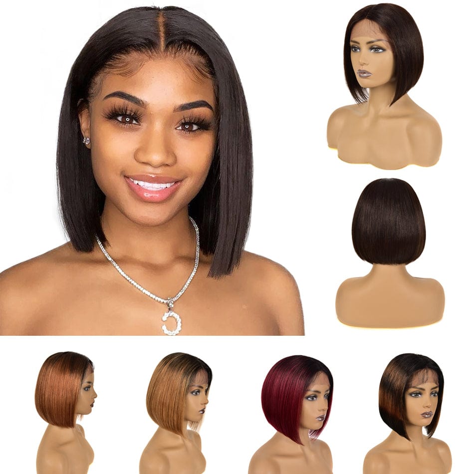 8167A Peruvian Human Hair Lace Front Closure Short Bob Wig High quality Human Hair Bob Peruvian Wigs for Black Women Free eyelashes