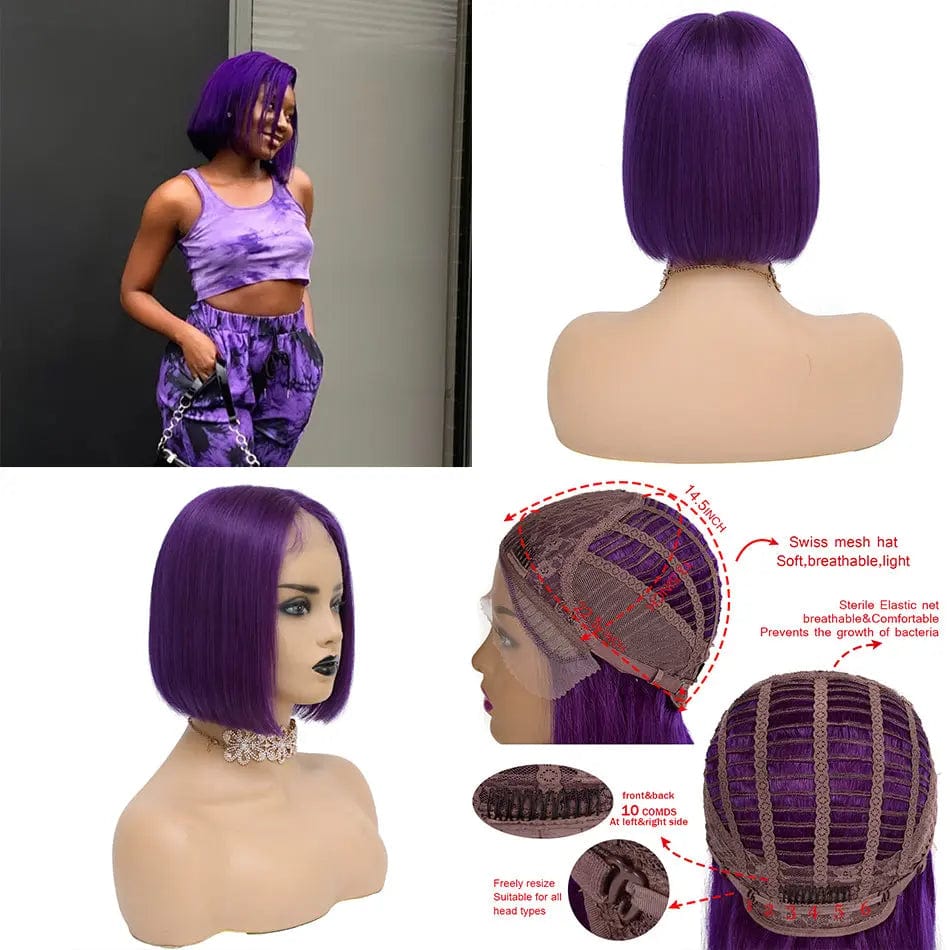 8167A-PURPLE# 613 Blonde Lace Front Wig Lace Brazilian