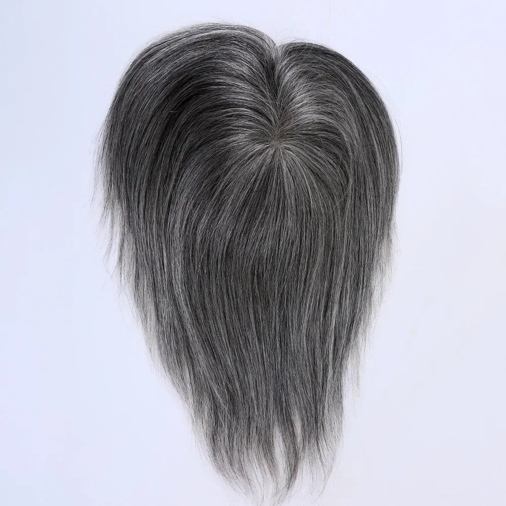 8inches / 1B&white / 5x6 European Monofilament Base Short Style Gray Hair