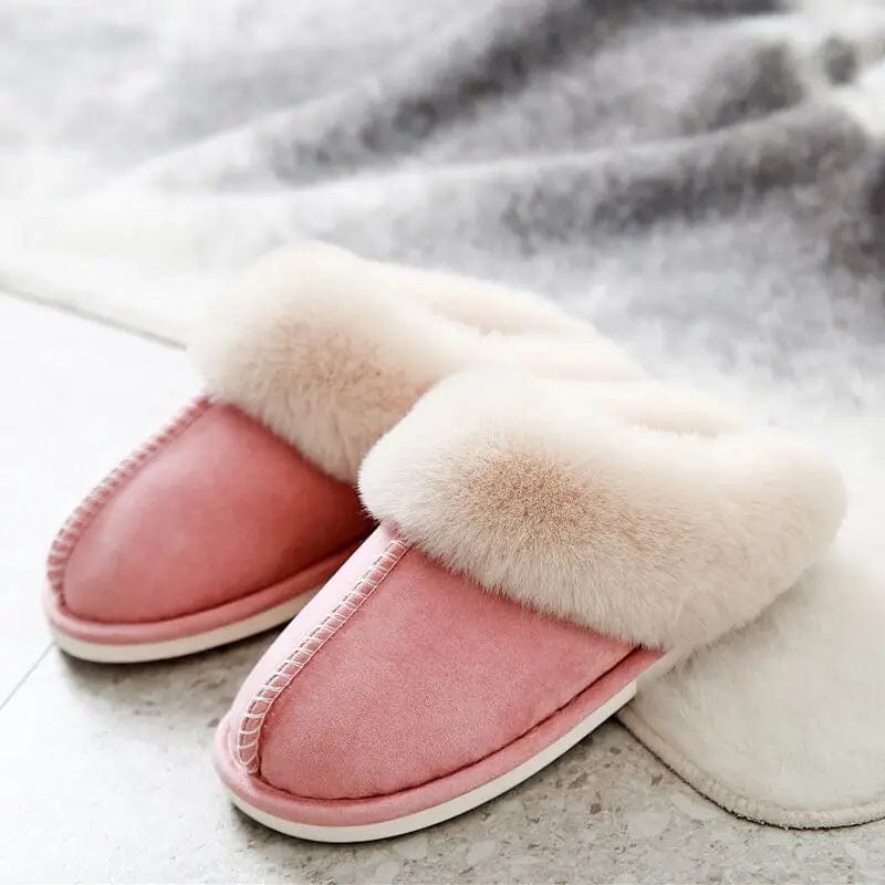 9.5 / Pink Plush Warm Home Lightweight Soft Comfortable Winter Women's Cotton snow boots