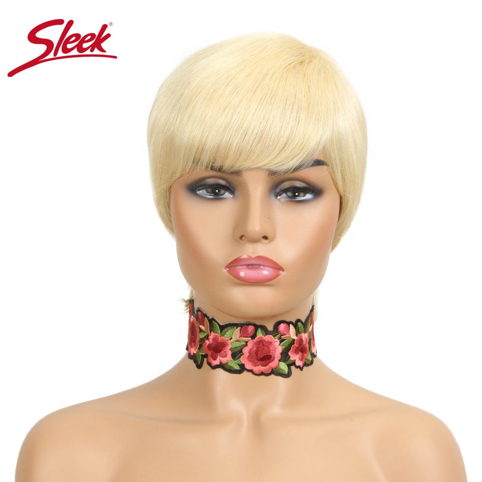 9 Inches / 613 Rebecca Fashion Wholesale Short Human Hair Pixie Cut Wig 9 Inch Remy Brazilian Hair Wigs 613 Blonde Non-Lace Front Wig For Women