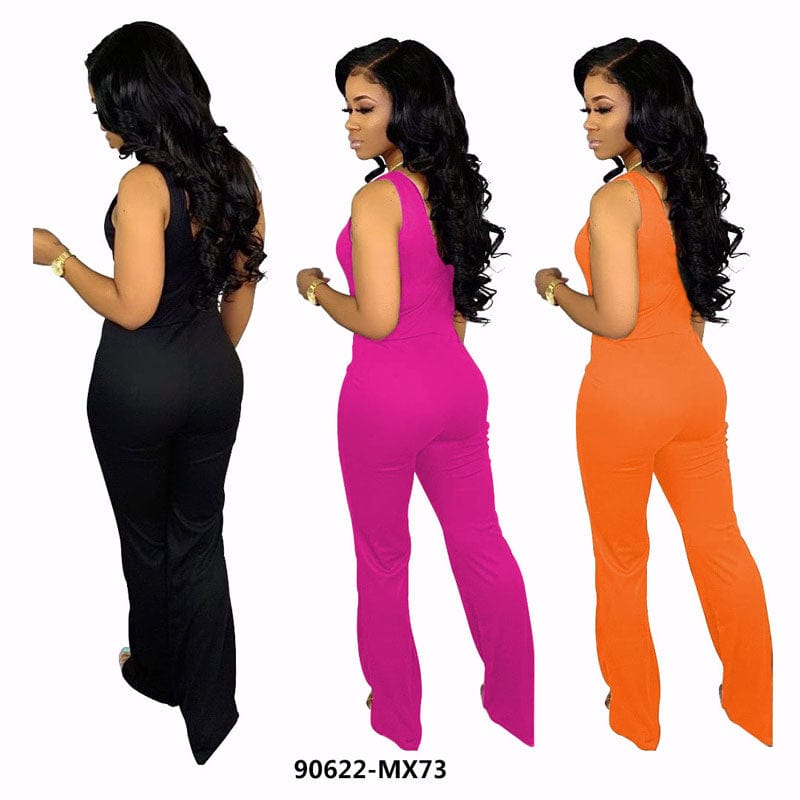 90622-MX73 vest design summer one piece womens jumpsuits 2019