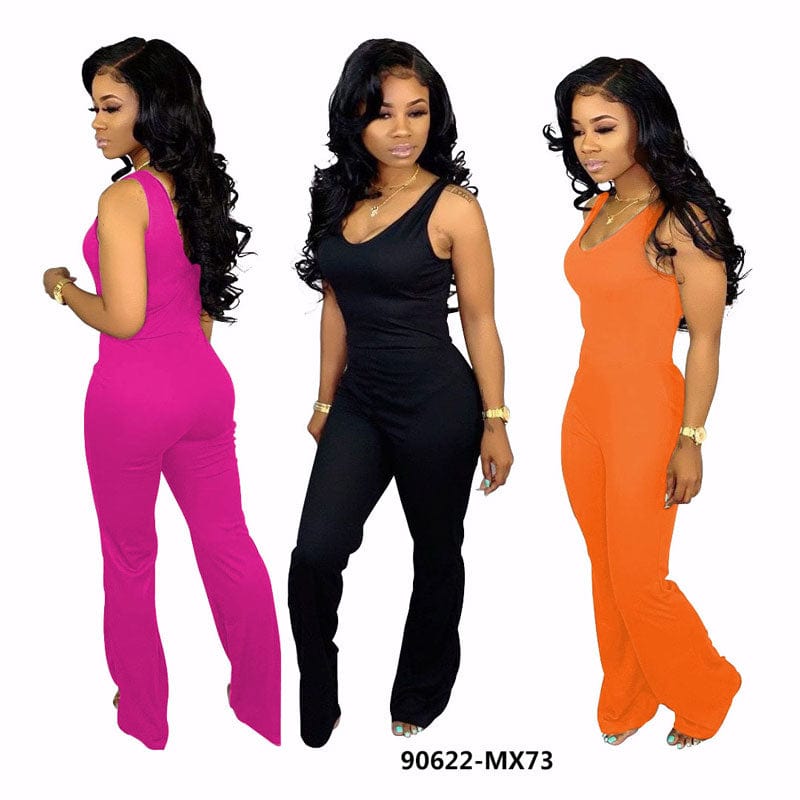 90622-MX73 vest design summer one piece womens jumpsuits 2019