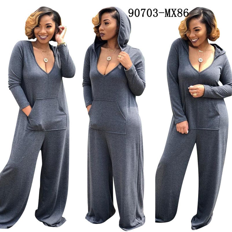 90703-MX86 2019 autumn long sleeve loose women casual jumpsuits