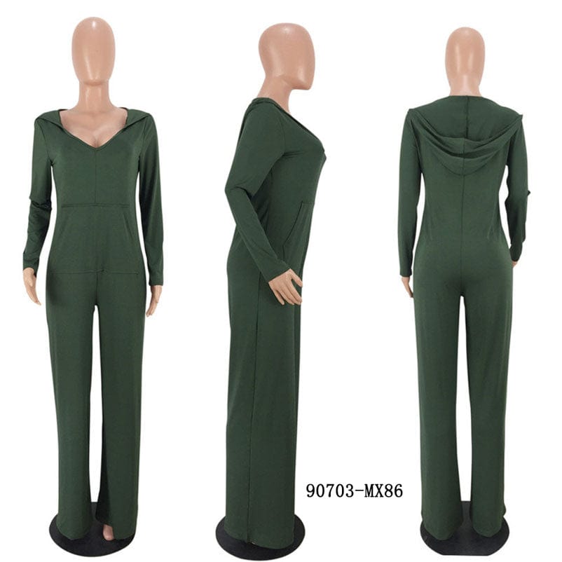 90703-MX86 2019 autumn long sleeve loose women casual jumpsuits