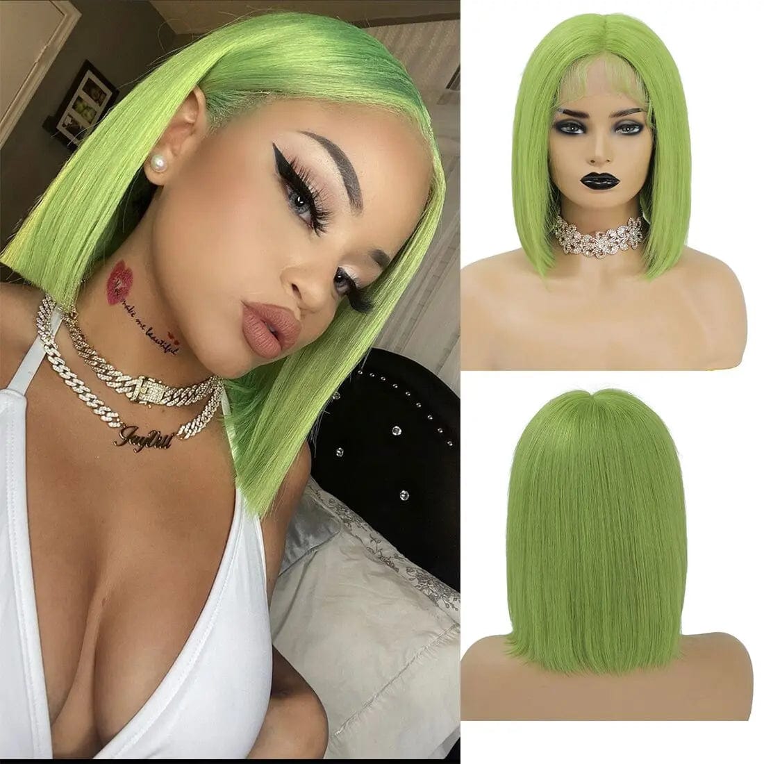 9132-GREEN# 613 Blonde Lace Front Wig Lace Brazilian