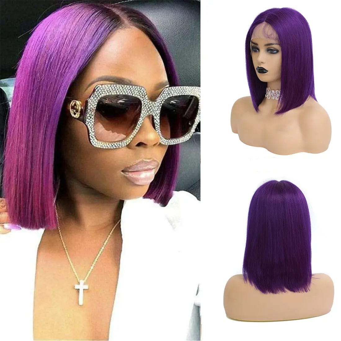 9132-PURPLE# 613 Blonde Lace Front Wig Lace Brazilian