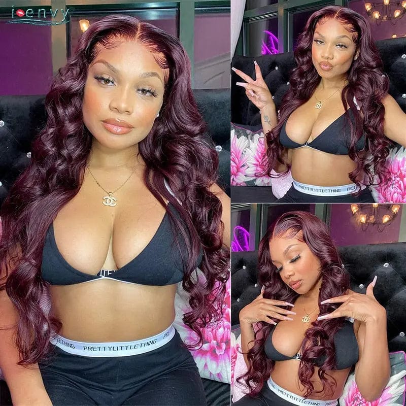 99J Burgundy Lace Front Wig Body Wave