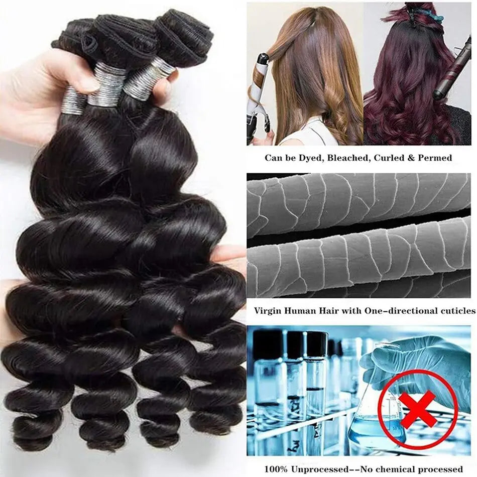 12A Loose Wave Bundles With Frontal - SN Wigs & More