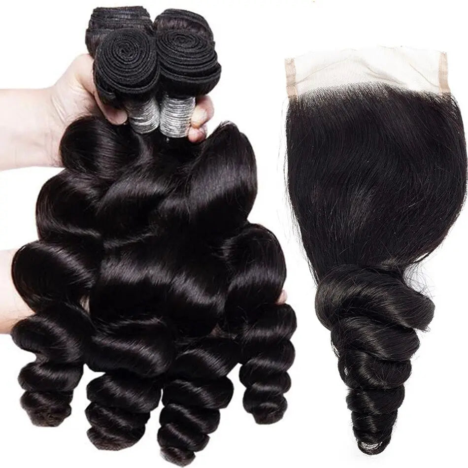 12A Loose Wave Bundles With Frontal - SN Wigs & More