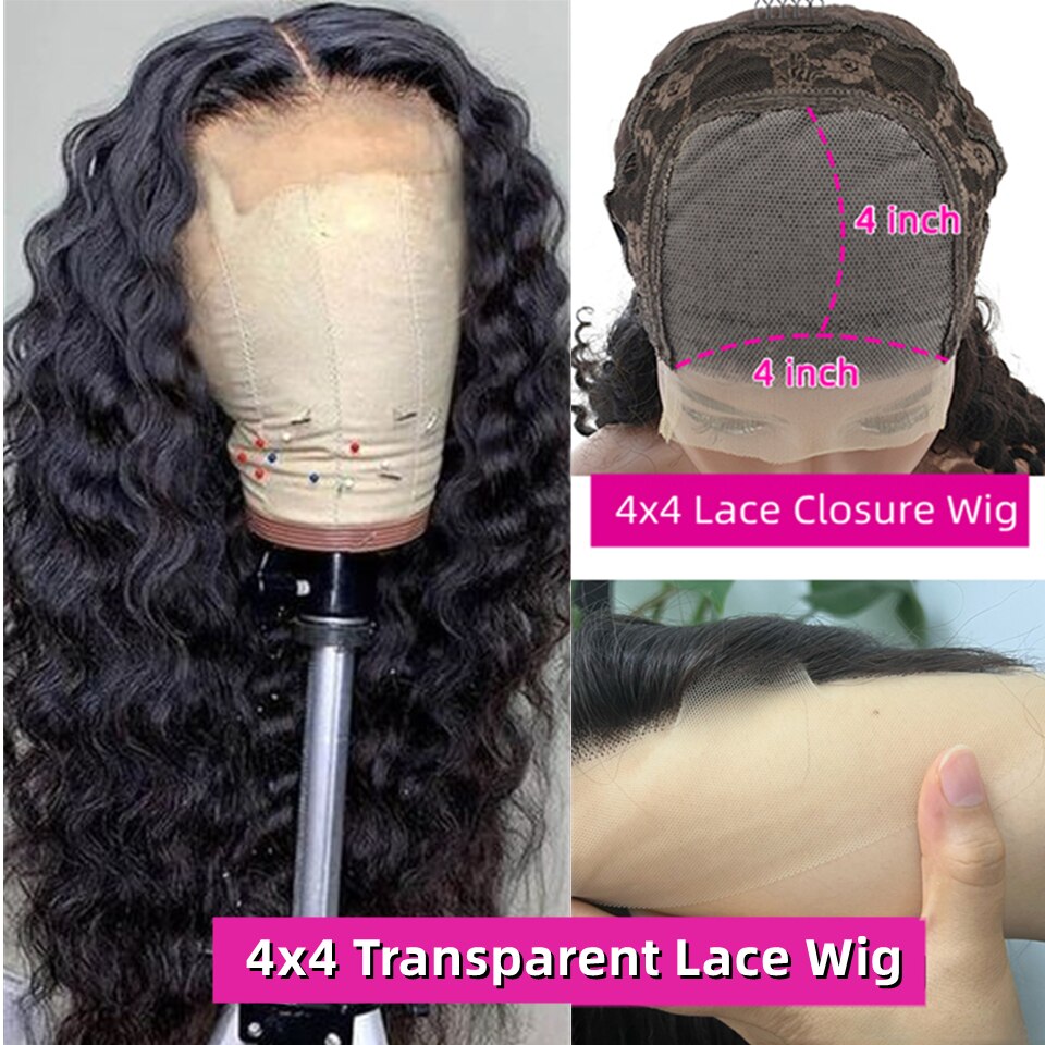 220Density HD Lace Frontal Wig Indian Transparent 13x4 Deep Wave Lace Front Human Hair Wigs With Baby Hair Remy Lace Closure Wig - SN Wigs & More