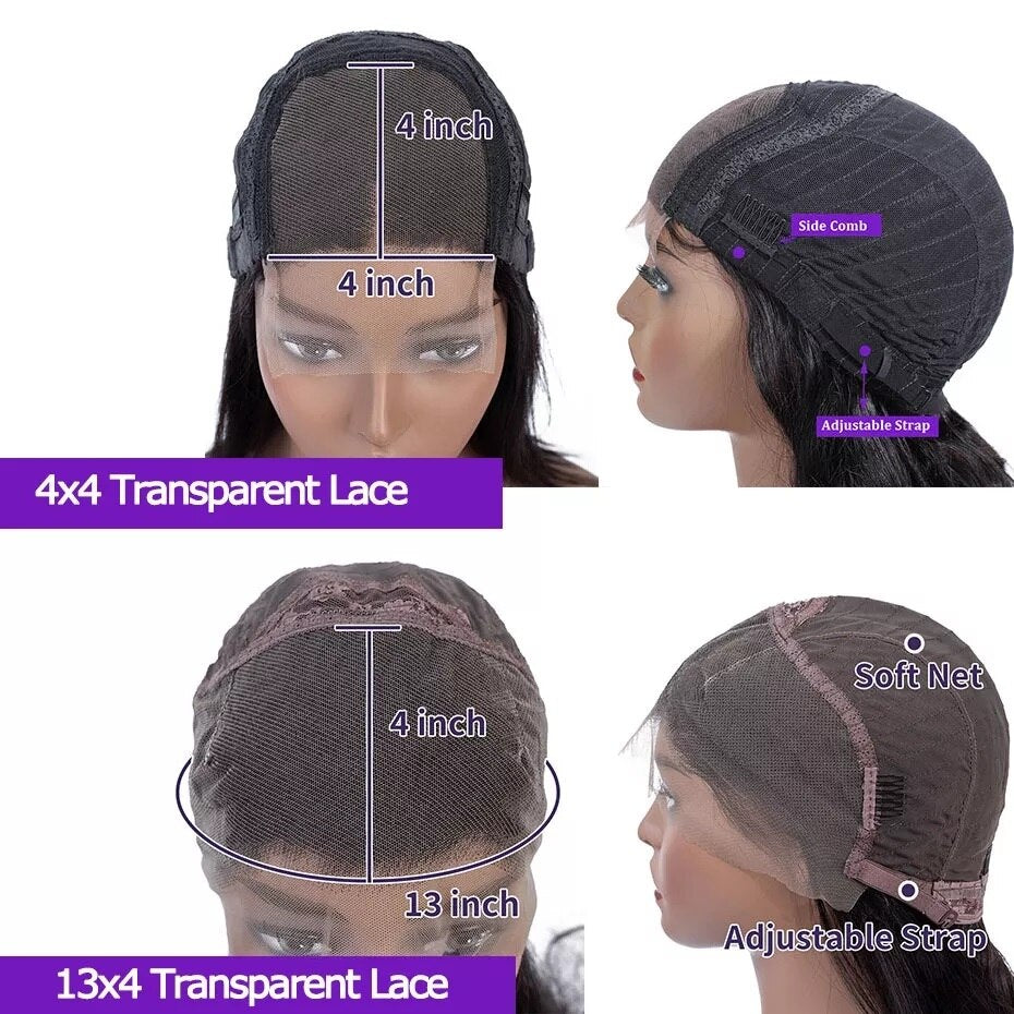 Straight Lace Front Wig With Baby Hair Human Hair For Black Women 13x4 Lace Front Wig 4x4  Closure Wig Straight Human Hair Wigs - SN Wigs & More