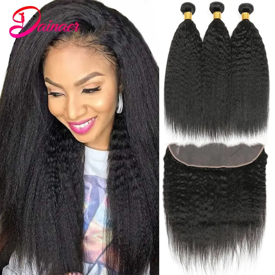 Kinky Straight Bundles With Frontal - SN Wigs & More