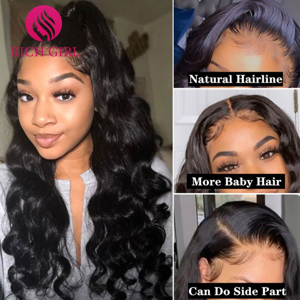 Richgirl Indian Loose Wave 13X6 HD Lace Front Human Hair Wigs For Black Women 4X4 5X5 6X6 Long Loose Deep Wave Lace Frontal Wig - SN Wigs & More