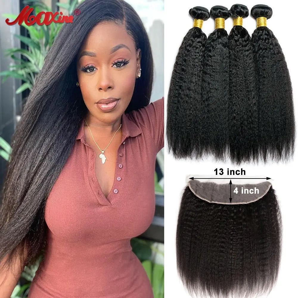 Kinky Straight Bundles With Frontal - SN Wigs & More