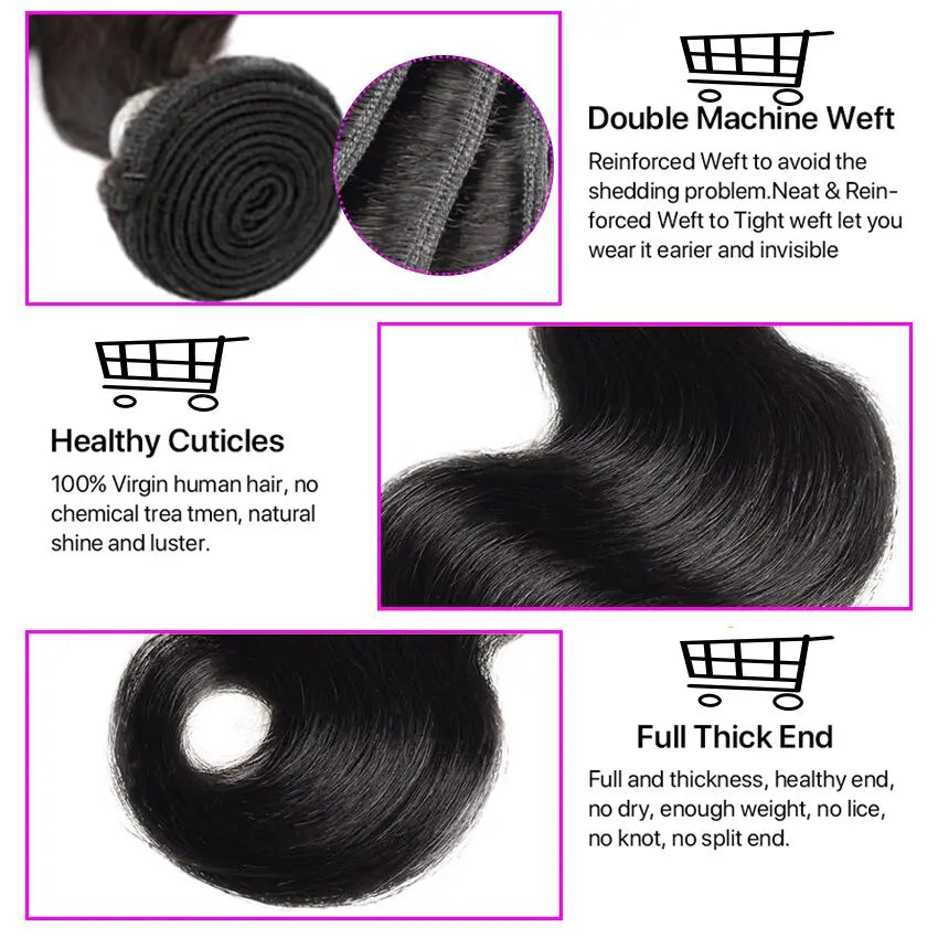 Body Wave Bundles Human Hair - SN Wigs & More