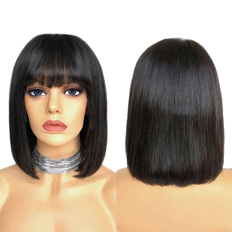 Bob Wig With Bangs Straight Headband - SN Wigs & More