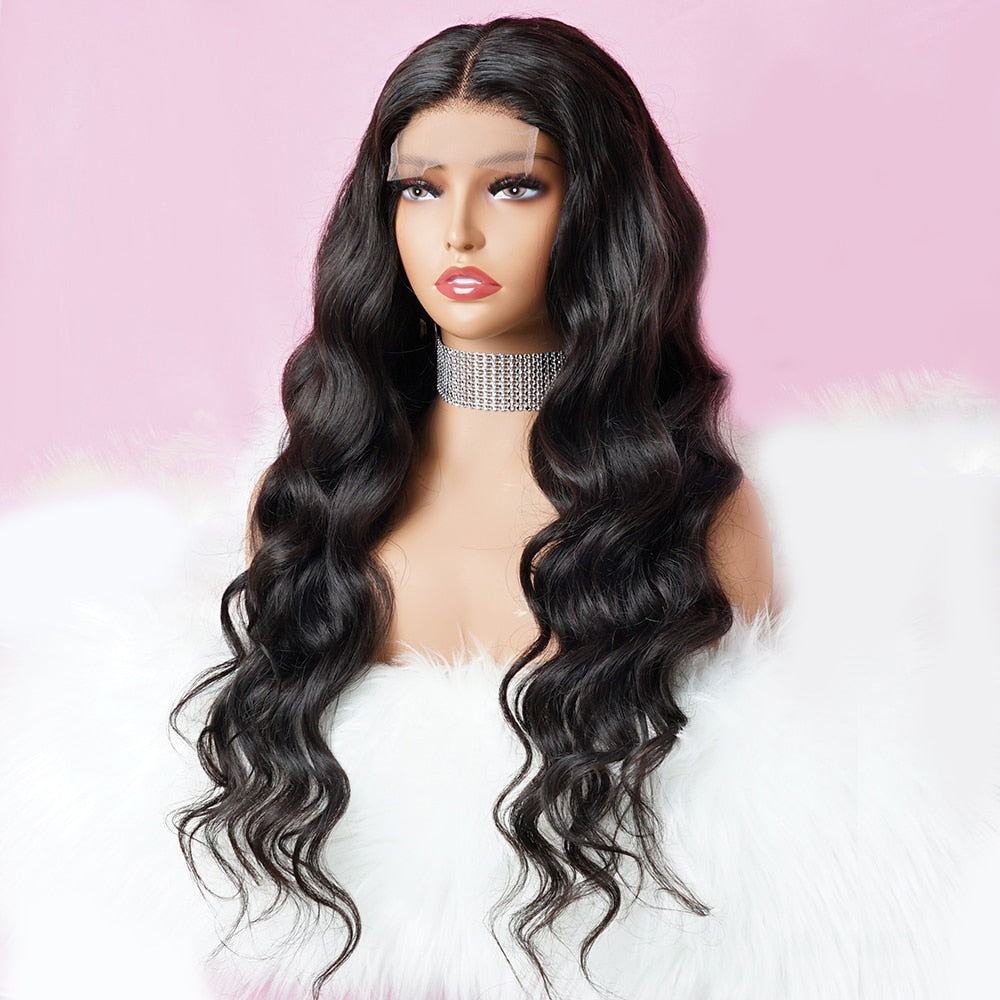 12-28 Inch Body Wave Closure Wig Indian Human Hair Lace Wig Pre-Plucked With Baby Hair Natural Color Bodywave Wig For Women 150 - SN Wigs & More