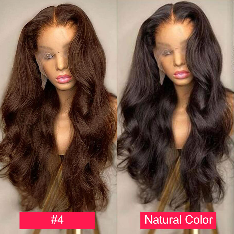 250% Brown Transparent Lace Front Human Hair Wigs Body Wave Lace Front Wig Glueless Colored Brown Lace Front Wig 13x6x1 Wig - SN Wigs & More