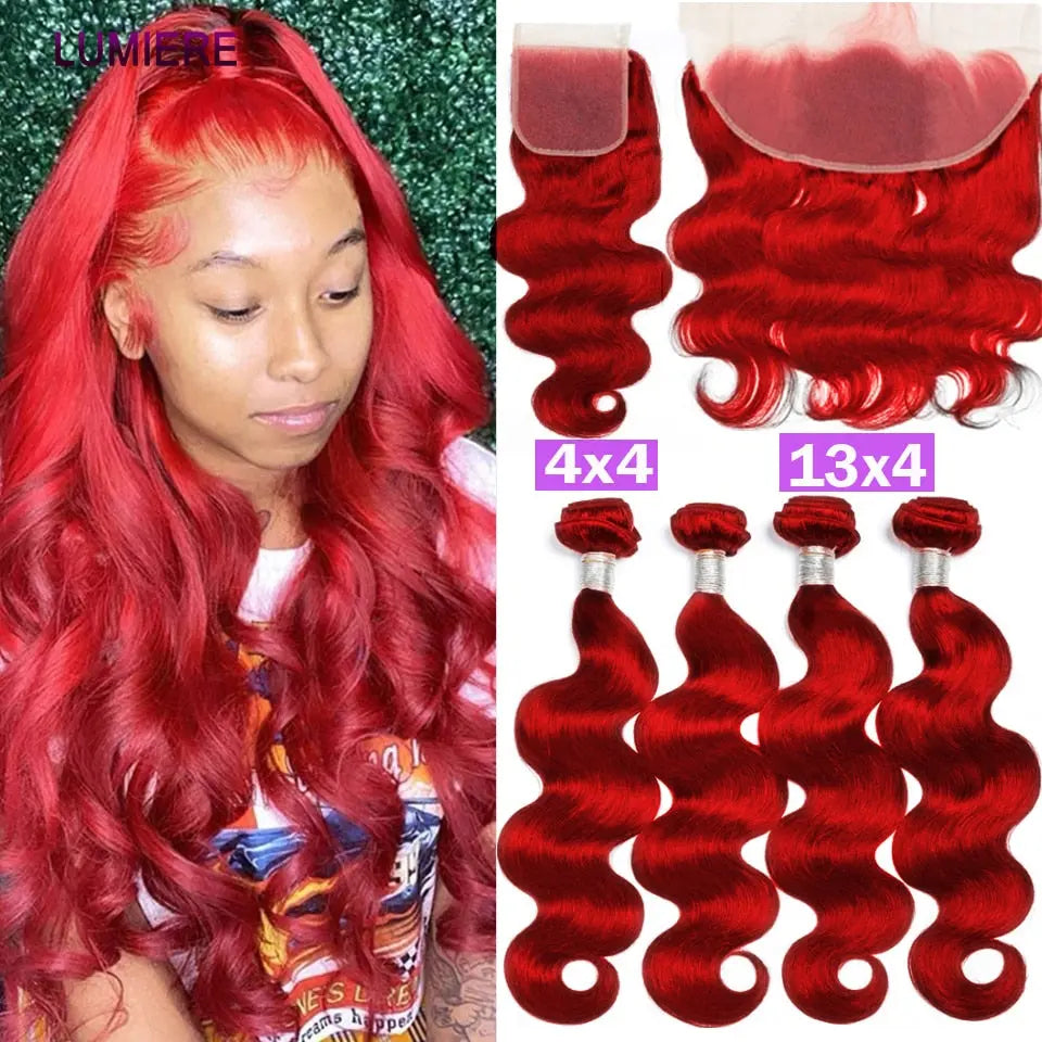 Hot Red Body Wave Bundles - SN Wigs & More