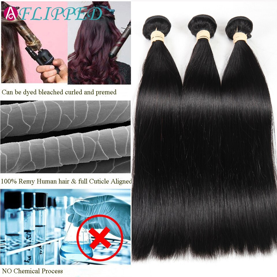 Indian Remy Hair Bone Straight Bundles With Closure Pre Plucked Weave Human Hair 3Bundles With Closure Extension 30 Inch Tissage - SN Wigs & More