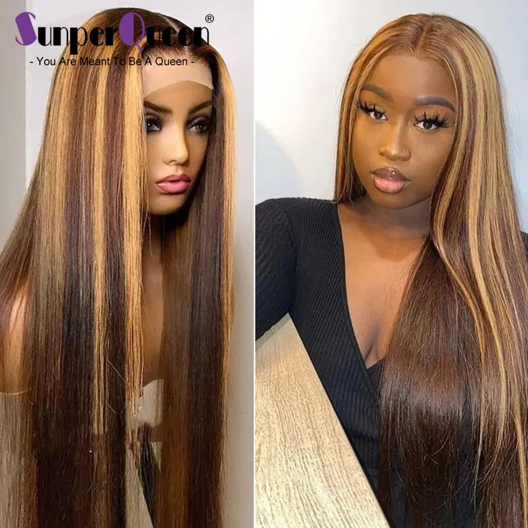 Highlight Wig Ombre Brown Hair - SN Wigs & More