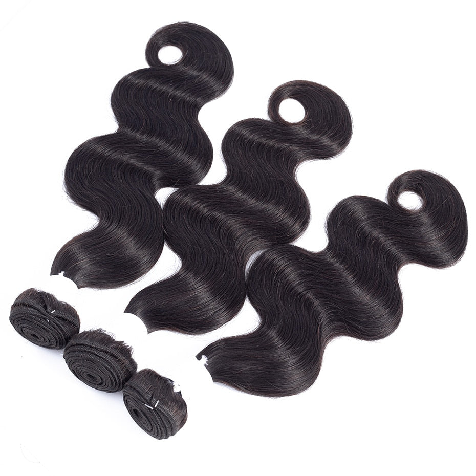 Gabrielle Body Wave Bundles With Closure Natural Color 4x4 Lace Closure With Bundles Indian Human Hair Extensions Fast Shipping - SN Wigs & More